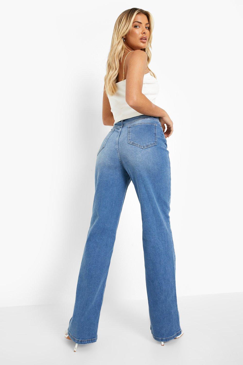 Fitted wide 2025 leg jeans